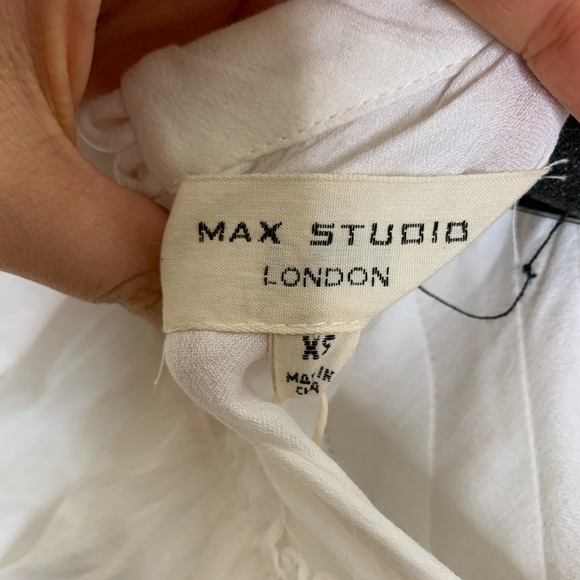 Max Studio long sleeve white  top sz Xs - Picture 8 of 8